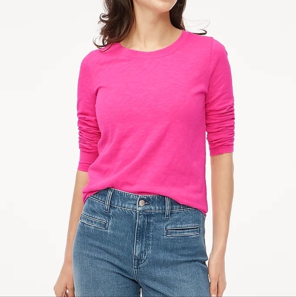 J Crew Long-sleeve Crewneck Girlfriend Tee